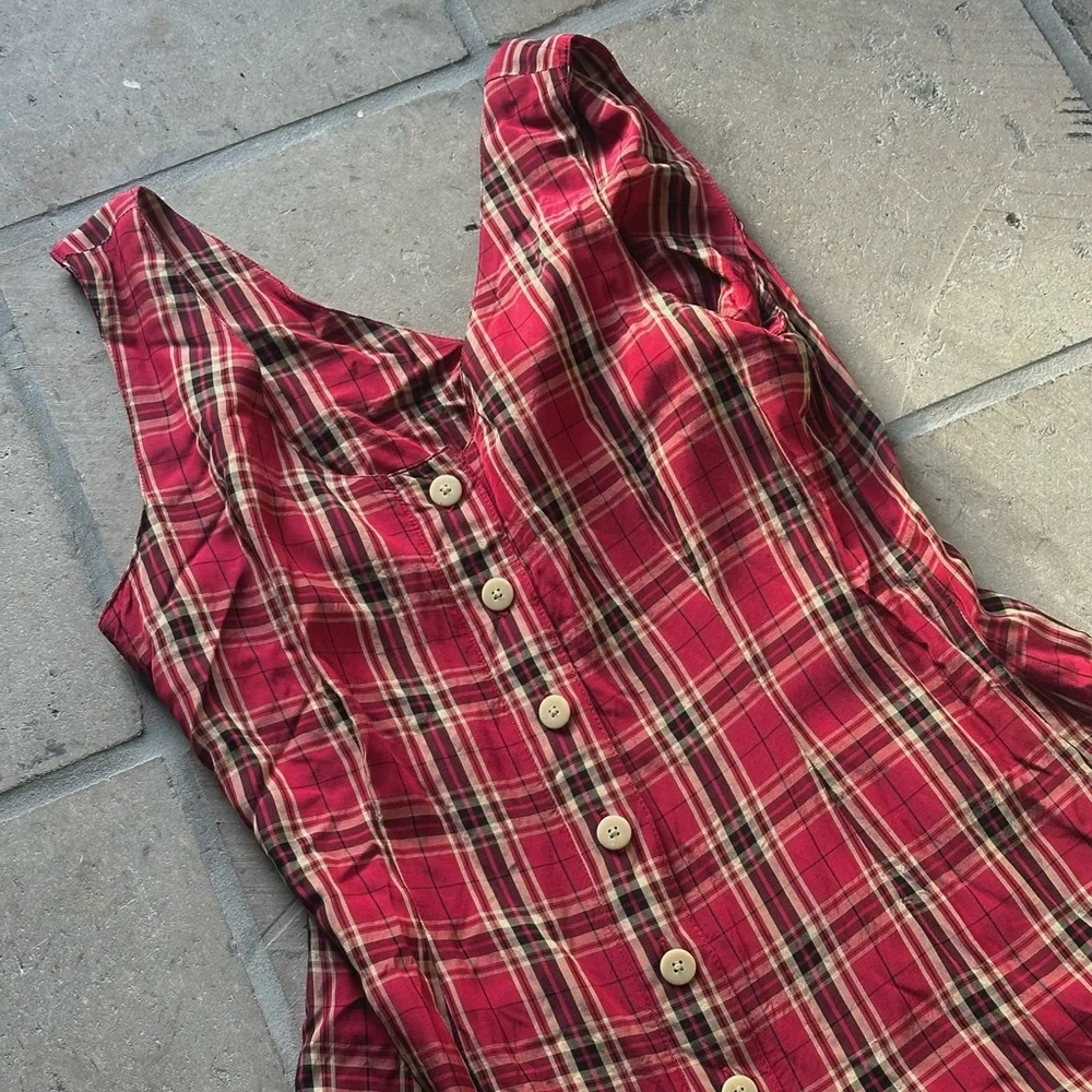 Vintage 90’s Gap Plaid Maxi Dress - Picture 3 of 4